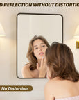 40x28" Black Metal Framed Bathroom Mirror - From Where -