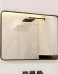 40x28" Black Metal Framed Bathroom Mirror - From Where -