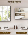 40x28" Black Metal Framed Bathroom Mirror - From Where -