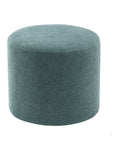 Wovenbyrd Round Pouf Ottoman with Foam Core Charcoal Wool Casual Boucle