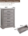 46" Tall Rustic Chest with Metal Handles - From Where -