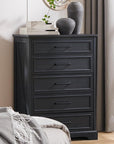 46" Tall Rustic Chest with Metal Handles - From Where Finds -