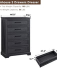 46" Tall Rustic Chest with Metal Handles - From Where Finds -