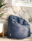 Big Joe Milano Outdoor Weatherproof Bean Bag Chair, Navy Marine Vinyl, UV Protected Weather Resistant Fabric, 2.5 feet