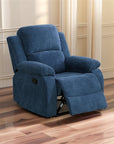 Aukfa Manual Recliner Chair, Overstuffed Single Sofa for Home Office, Flannel, Blue