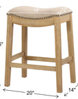 26" Saddle Wood Counter Stool