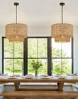 4-Light Bohemian Rattan Chandelier