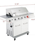 5 - Burner Gas Grill with Side Burner - From Where -