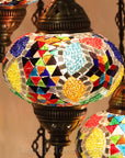 5 Globes Mosaic Chandelier Turkish Lamp - From Where -