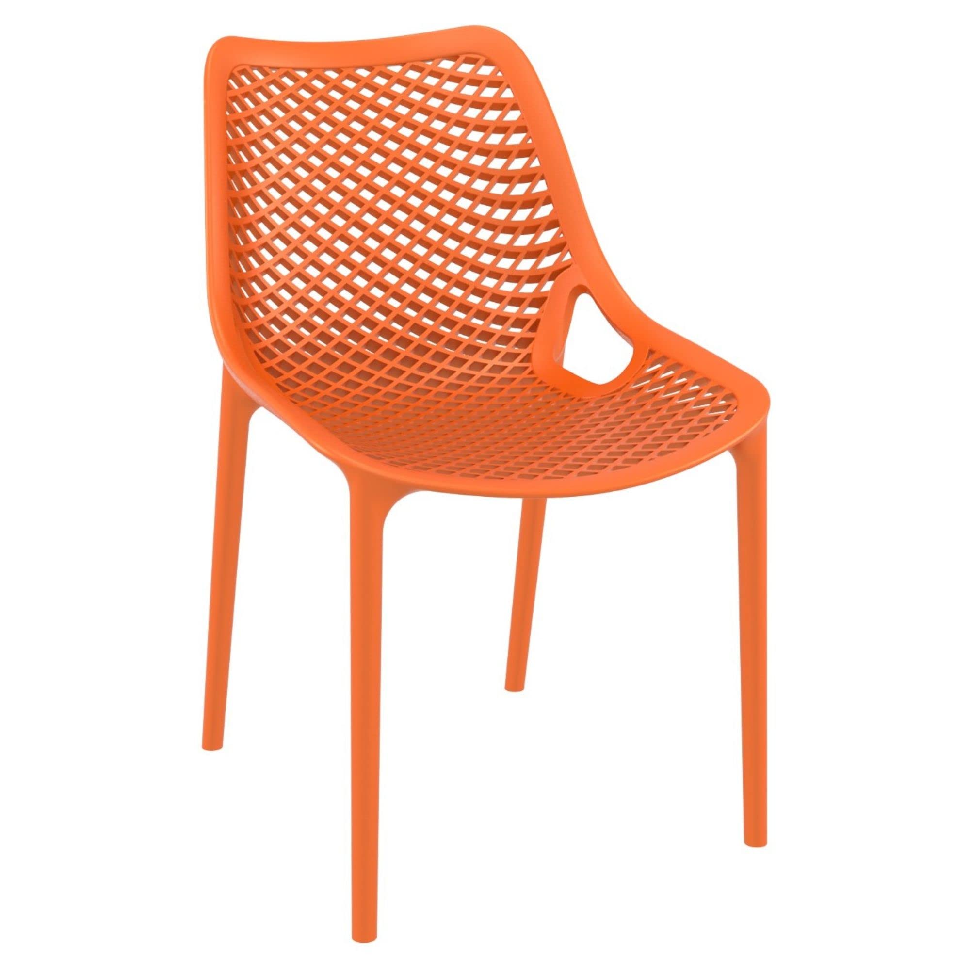 5 - Piece White and Orange Outdoor Patio Dining Set - From Where -