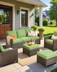 5 - Pieces Outdoor Wicker Furniture Set - From Where -