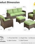 5 - Pieces Outdoor Wicker Furniture Set - From Where -