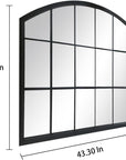 Black Grid Wide Window Pane Mirror