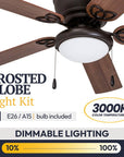 52'' Ceiling Fan with Light Kit - From Where -