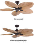 52" Palm Ceiling Fan Light - From Where -