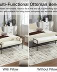 55" White Boucle Bench - From Where -