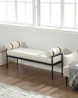 55" White Boucle Bench - From Where -