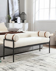 55" White Boucle Bench - From Where -
