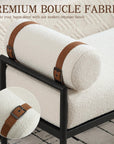 55" White Boucle Bench - From Where -