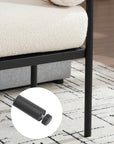 55" White Boucle Bench - From Where -