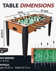 Hathaway Hurricane Foosball Table, 54-in, Light Cherry Finish