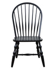 Sunset Trading Black Cherry Selections Windsor Spindleback Dining Chair | Fully Assembled Kitchen Chair | Modern Farmhouse Minimalist Country Cottage | Antique Black | Set of 2