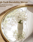 28" Beaded Round Wall Mirror