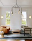 6-Light Industrial Hoop Rustic Circular Chandelier