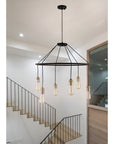6-Light Industrial Hoop Rustic Circular Chandelier