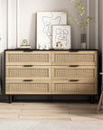 6 - Drawer Rattan Storage Dresser - From Where -