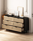 6 - Drawer Rattan Storage Dresser - From Where -