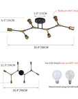 6 Light Semi Flush Mount Ceiling Fixture - From Where -