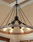 6 - Light Wagon Wheel Chandelier - From Where -