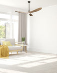 60 Inch Wood Ceiling Fan with Light LED - From Where -