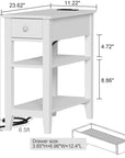 Narrow End Table with Charging Station