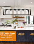 6-Light Industrial Kitchen Chandeliers