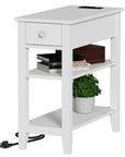 Narrow End Table with Charging Station