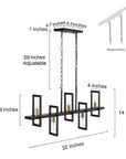 Black Gold 5 Light Linear Chandelier