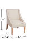 Ivory Fabric Swoop Arm Chair