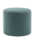 Wovenbyrd Round Pouf Ottoman with Foam Core Charcoal Wool Casual Boucle