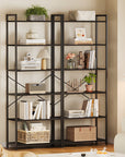 Casacomoda 6-Tier Tall Bookshelf, Large Bookcase with Steel Frame, Deep Book Shelf for Living Room, Home Office, Study, Industrial Style, Black - Walmart.com