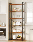 6-Tier Large Bookcase with Steel Frame