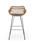 Lisa Outdoor Wicker Barstools with Cushions (Set of 2)