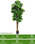 6FT Artificial Fiddle Leaf Fig Tree in Pot - From Where -
