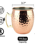 6pcs Cocktail Stainless Steel Shaker Set with Set of 4 Moscow Mule Hammered Cups - From Where -