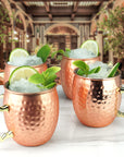 6pcs Cocktail Stainless Steel Shaker Set with Set of 4 Moscow Mule Hammered Cups - From Where -