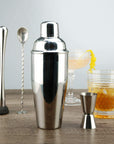6pcs Cocktail Stainless Steel Shaker Set with Set of 4 Moscow Mule Hammered Cups - From Where -