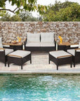 7 - Piece Modular Patio Set in Black & Teal - From Where -