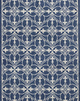 7' x 9' Denim Vintage Trellis UV Treated Indoor Area Rug