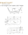 71" Freestanding Bathtub - From Where -